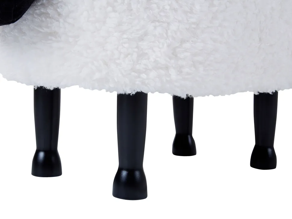 Hocker Felloptik Mit Stauraum Weis Schafhocker Sheep