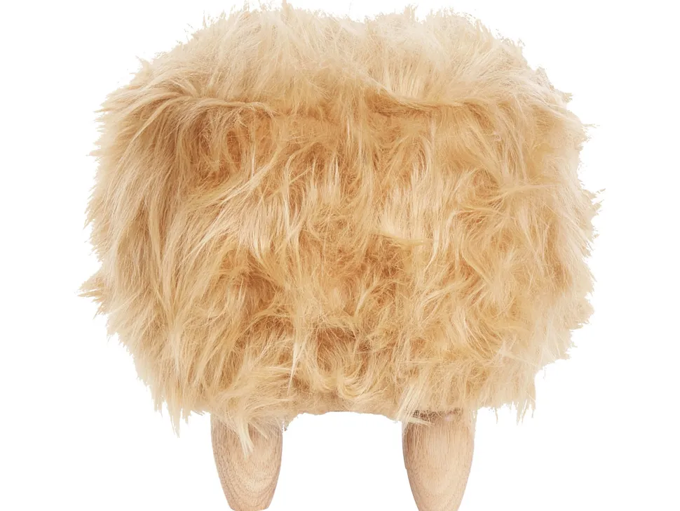 Hocker Felloptik Sandbeige Woolly