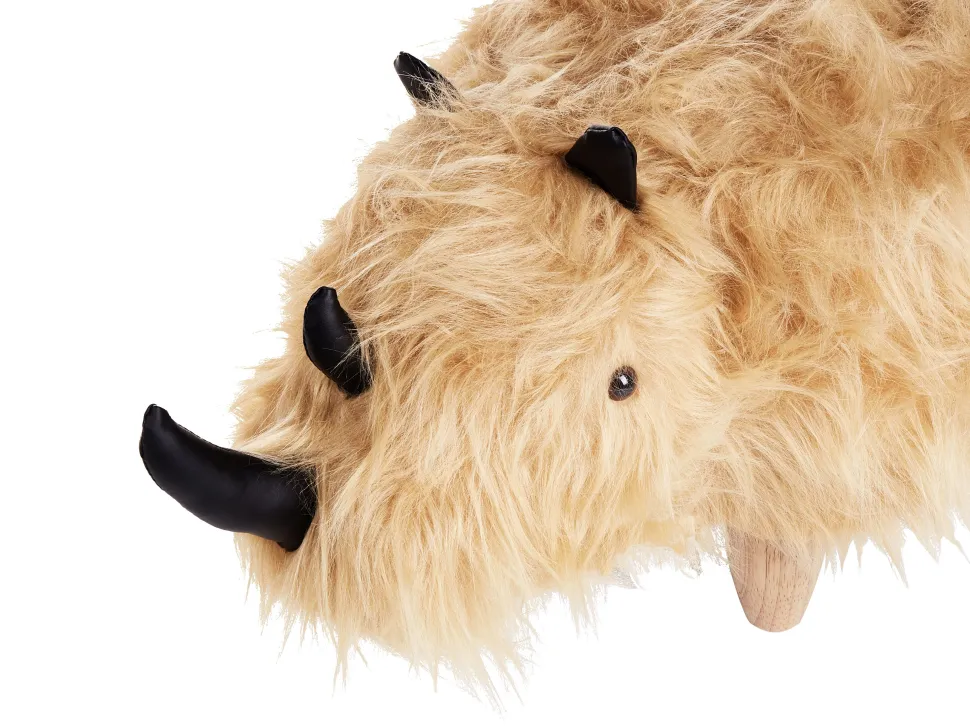 Hocker Felloptik Sandbeige Woolly