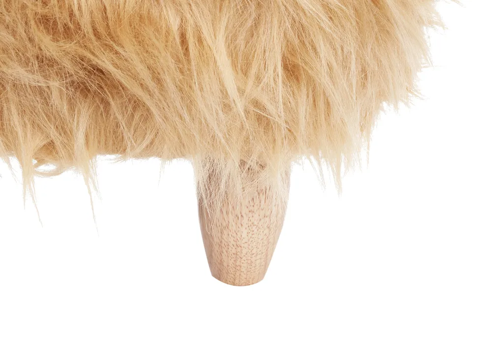 Hocker Felloptik Sandbeige Woolly