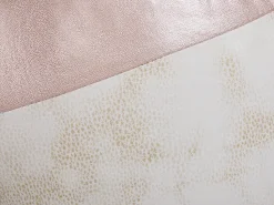 Hocker Kunstleder / Gummibaumholz Rosa-Weis Shark