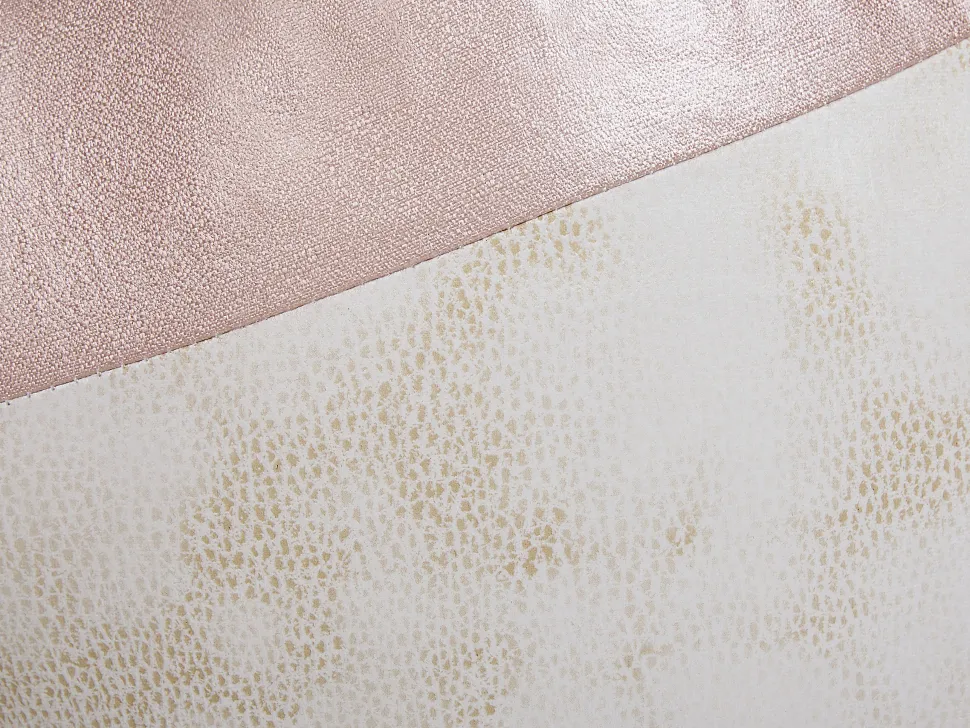 Hocker Kunstleder / Gummibaumholz Rosa-Weis Shark