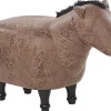 Hocker Lederoptik Hellbraun Pferdeform Horse
