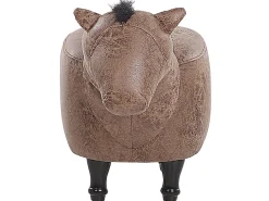 Hocker Lederoptik Hellbraun Pferdeform Horse