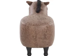 Hocker Lederoptik Hellbraun Pferdeform Horse