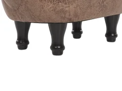 Hocker Lederoptik Hellbraun Pferdeform Horse