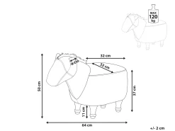 Hocker Lederoptik Hellbraun Pferdeform Horse
