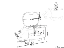 Hocker Lederoptik Mit Stauraum Hellgrau Rhino