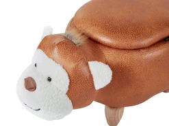 Hocker Lederoptik Mit Stauraum Braun Monkey