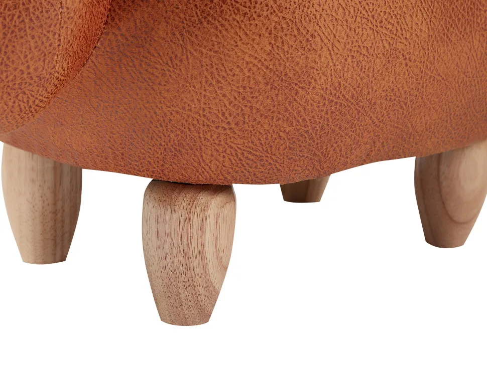 Hocker Lederoptik Mit Stauraum Braun Monkey