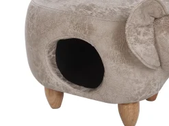 Hocker Lederoptik Mit Stauraum Hellgrau Jumbo