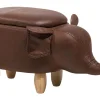 Hocker Lederoptik Mit Stauraum Dunkelbraun Elephant