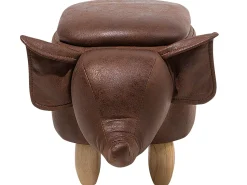 Hocker Lederoptik Mit Stauraum Dunkelbraun Elephant