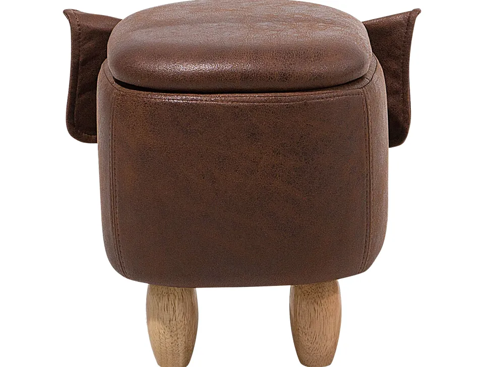 Hocker Lederoptik Mit Stauraum Dunkelbraun Elephant