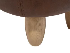 Hocker Lederoptik Mit Stauraum Dunkelbraun Elephant