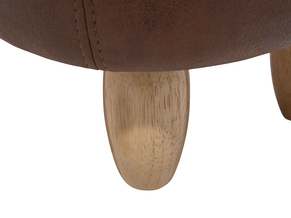 Hocker Lederoptik Mit Stauraum Dunkelbraun Elephant