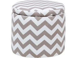 Hocker Mit Deckel Grau-Weis 35 Cm Tunica