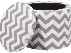 Hocker Mit Deckel Grau-Weis 35 Cm Tunica
