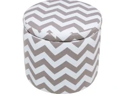 Hocker Mit Deckel Grau-Weis 35 Cm Tunica