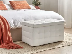 Hocker Mit Stauraum Kunstleder Weis Michigan