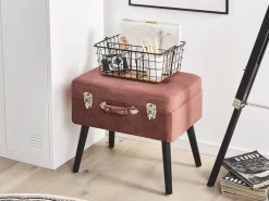 Hocker Mit Stauraum Rosa Cord Koffer-Design Mallard