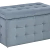Hocker Mit Stauraum Samtstoff Grau Michigan