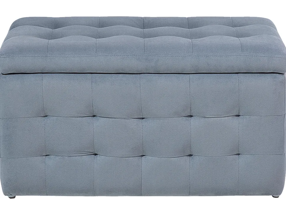 Hocker Mit Stauraum Samtstoff Grau Michigan