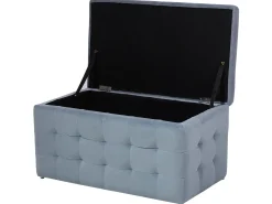 Hocker Mit Stauraum Samtstoff Grau Michigan