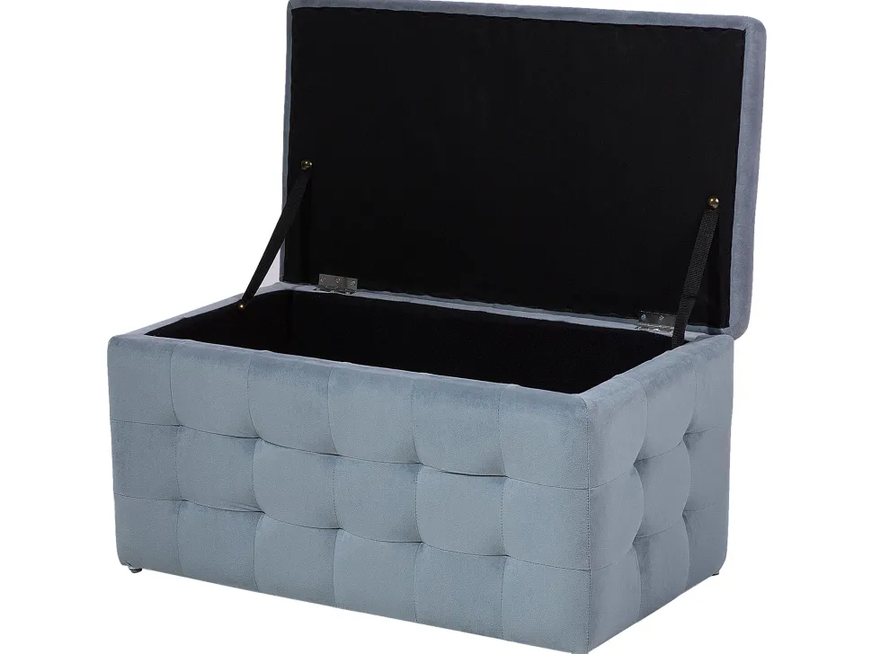 Hocker Mit Stauraum Samtstoff Grau Michigan