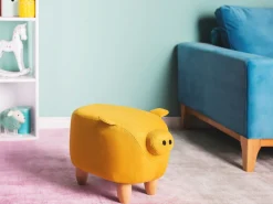 Hocker Polsterbezug Gelb Piggy