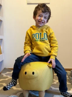 Hocker Polsterbezug Gelb Piggy
