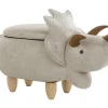 Hocker Polsterbezug Mit Stauraum Hellgrau Triceratops