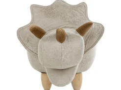 Hocker Polsterbezug Mit Stauraum Hellgrau Triceratops