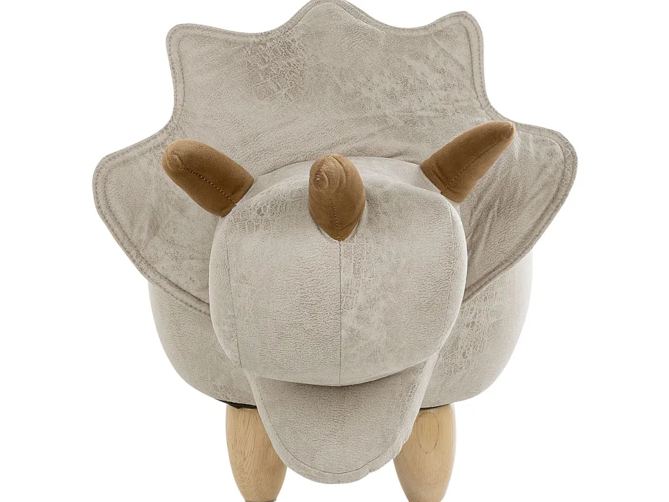 Hocker Polsterbezug Mit Stauraum Hellgrau Triceratops