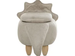 Hocker Polsterbezug Mit Stauraum Hellgrau Triceratops