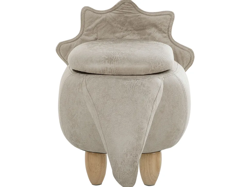 Hocker Polsterbezug Mit Stauraum Hellgrau Triceratops
