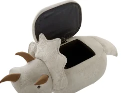 Hocker Polsterbezug Mit Stauraum Hellgrau Triceratops