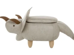 Hocker Polsterbezug Mit Stauraum Hellgrau Triceratops