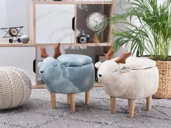 Hocker Polsterbezug Mit Stauraum Beige Reindeer