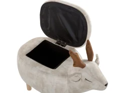 Hocker Polsterbezug Mit Stauraum Beige Reindeer