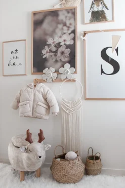 Hocker Polsterbezug Mit Stauraum Beige Reindeer