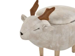 Hocker Polsterbezug Mit Stauraum Beige Reindeer