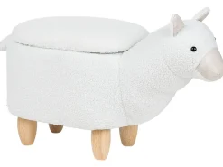 Hocker Polsterbezug Mit Stauraum Weis Alpaca