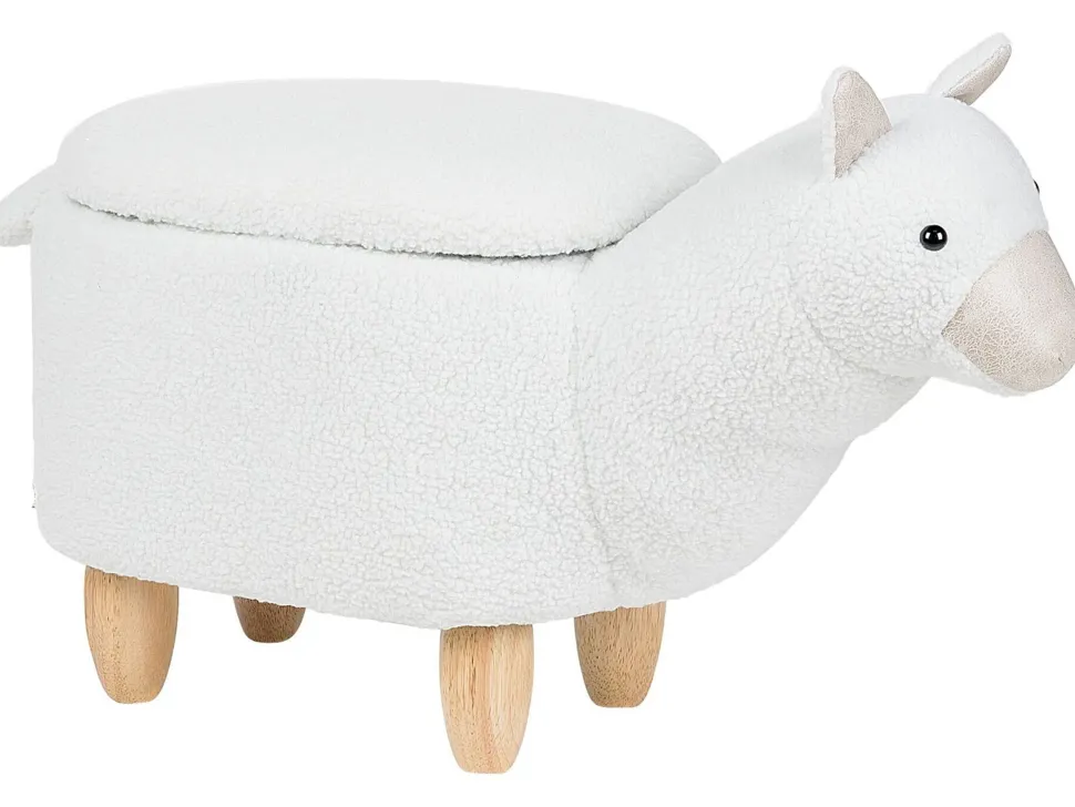 Hocker Polsterbezug Mit Stauraum Weis Alpaca
