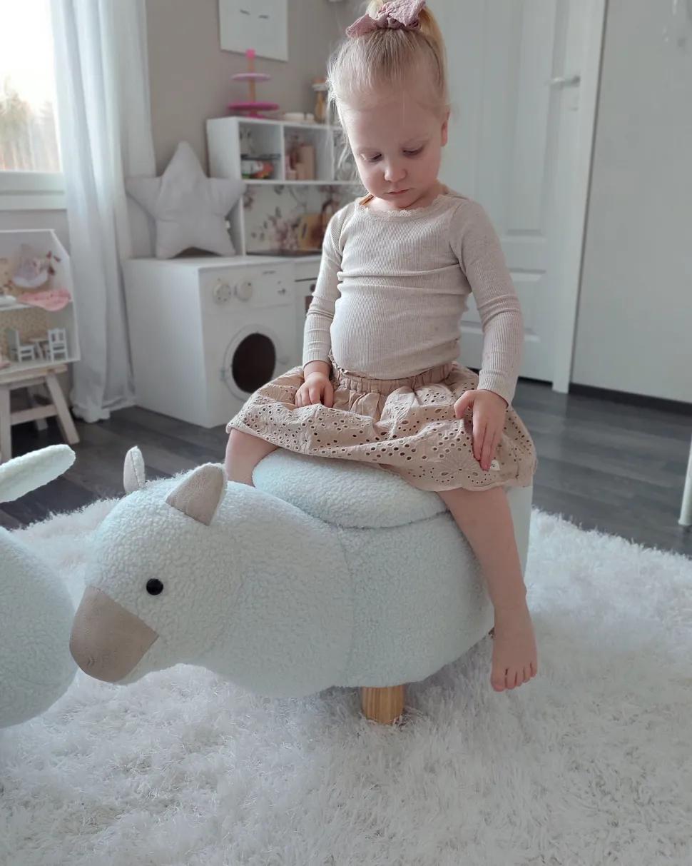 Hocker Polsterbezug Mit Stauraum Weis Alpaca