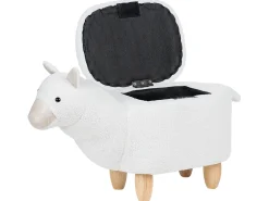 Hocker Polsterbezug Mit Stauraum Weis Alpaca