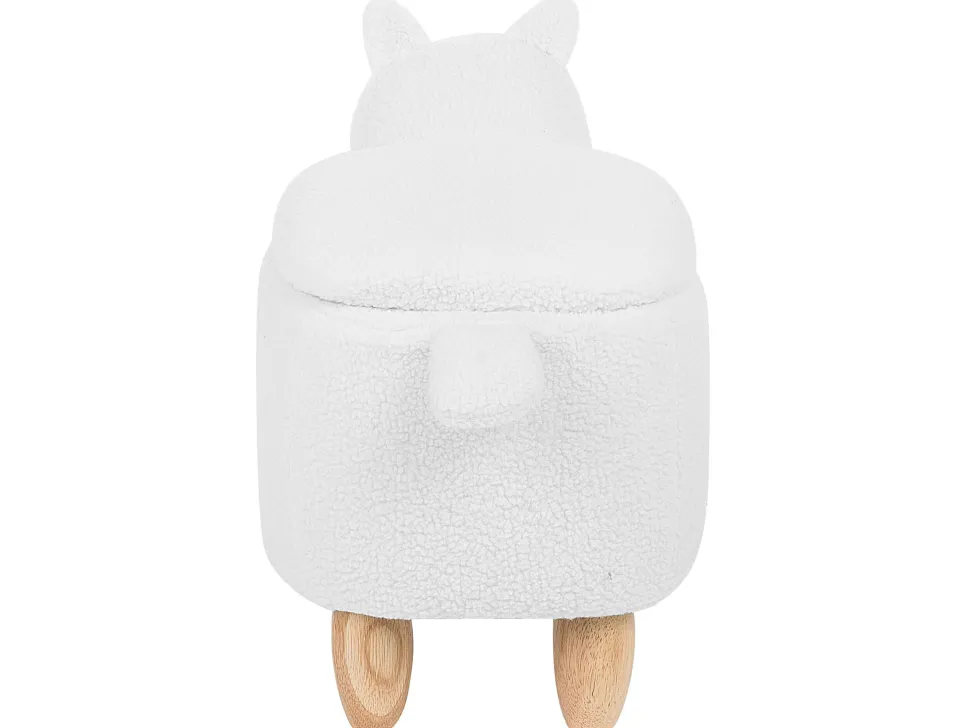 Hocker Polsterbezug Mit Stauraum Weis Alpaca