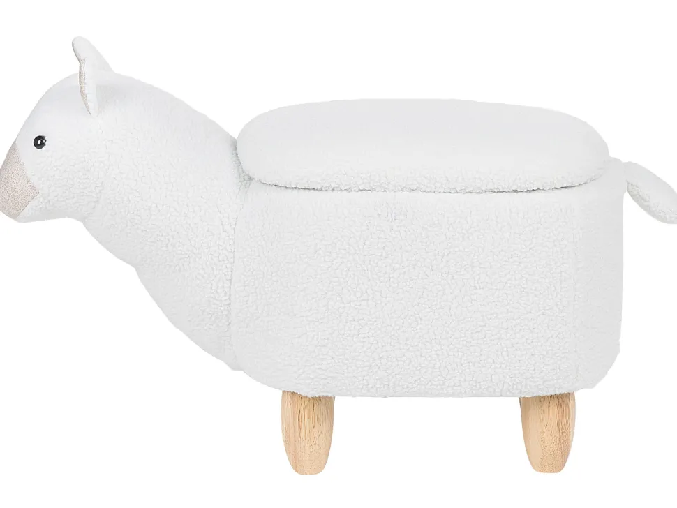 Hocker Polsterbezug Mit Stauraum Weis Alpaca