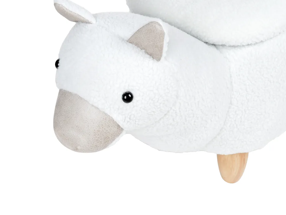 Hocker Polsterbezug Mit Stauraum Weis Alpaca