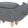 Hocker Polsterbezug Mit Stauraum Grau Alpaca